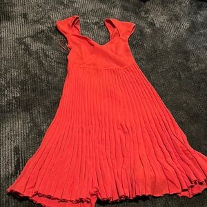Free People Orange Sundress Sweetheart Neckline Cocktail